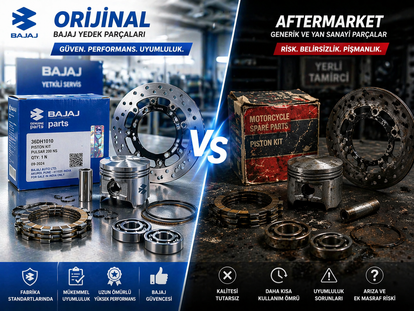 Bajaj Motosikletlerde Orijinal Parça Kullanmanın Önemi