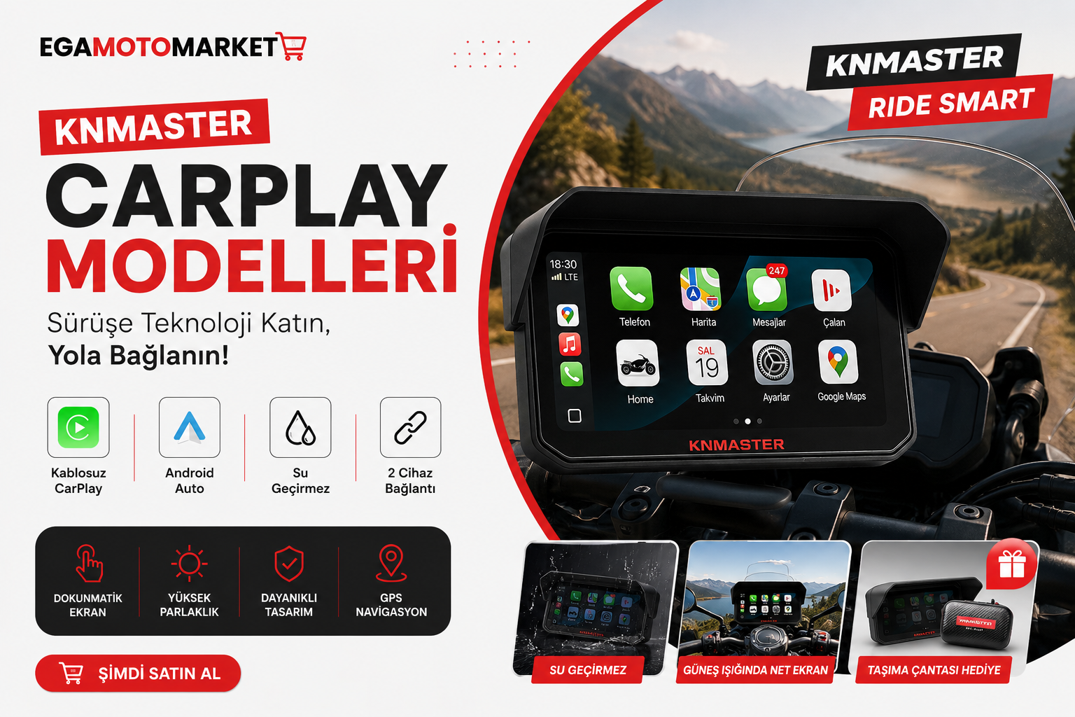 Motosiklet Multimedya Ekranı Rehberi | Knmaster Motoplay Serisi