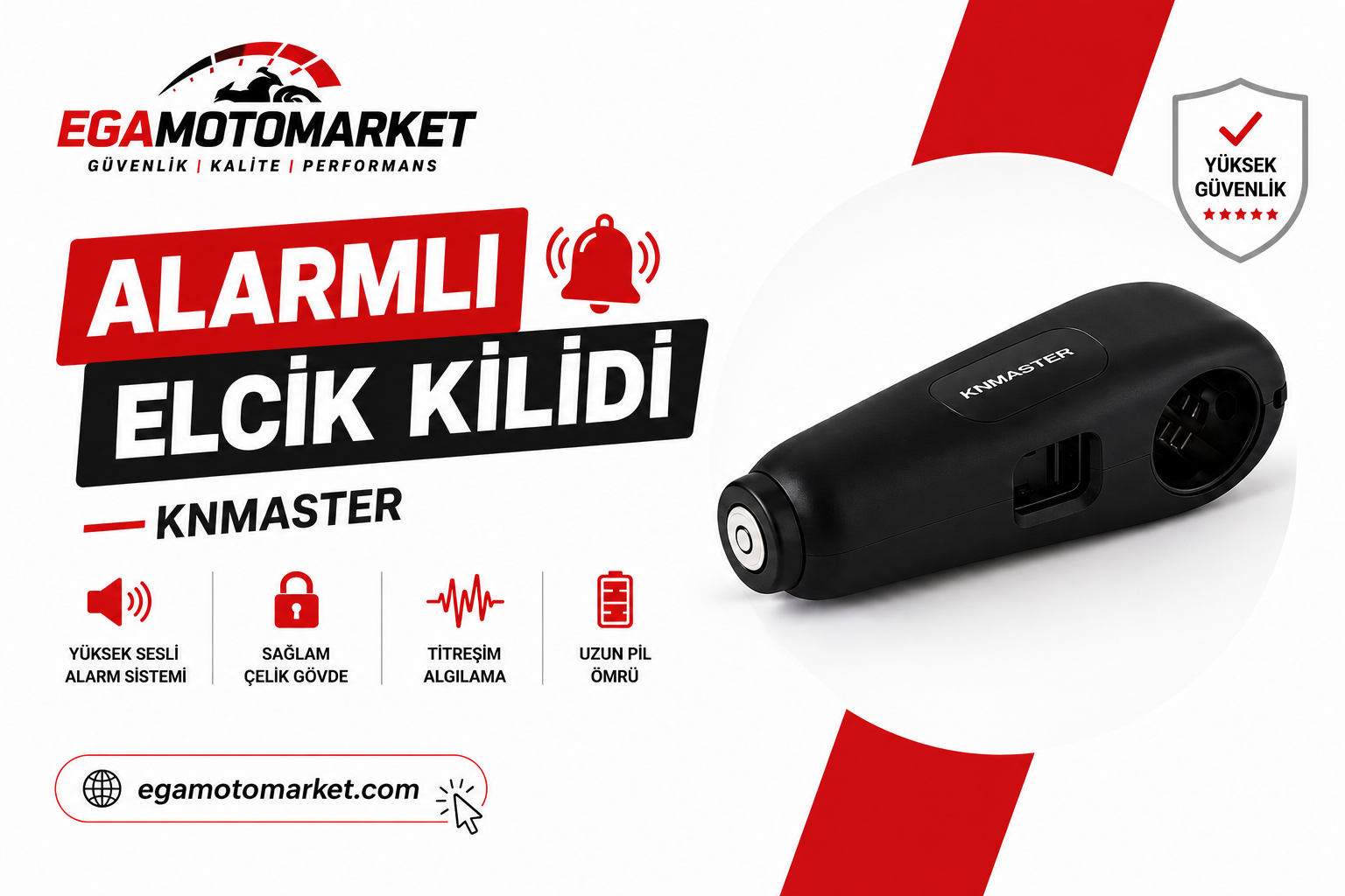 Scooter ve Motosikletler İçin Alarm Özellikli Fren Kilidi: Knmaster & EgaMotomarket