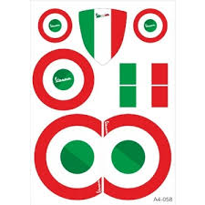 A4 Sticker Seti Vespa - Italy