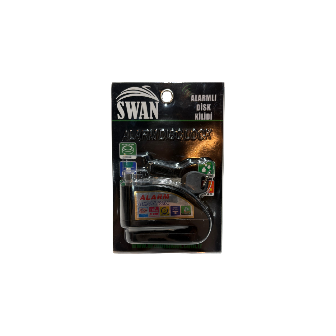 Alarmlı Disk Kilidi Lock Disk Kilit Siyah Universal Swan