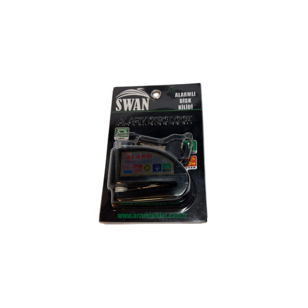 Alarmlı Disk Kilidi Lock Disk Kilit Siyah Universal Swan