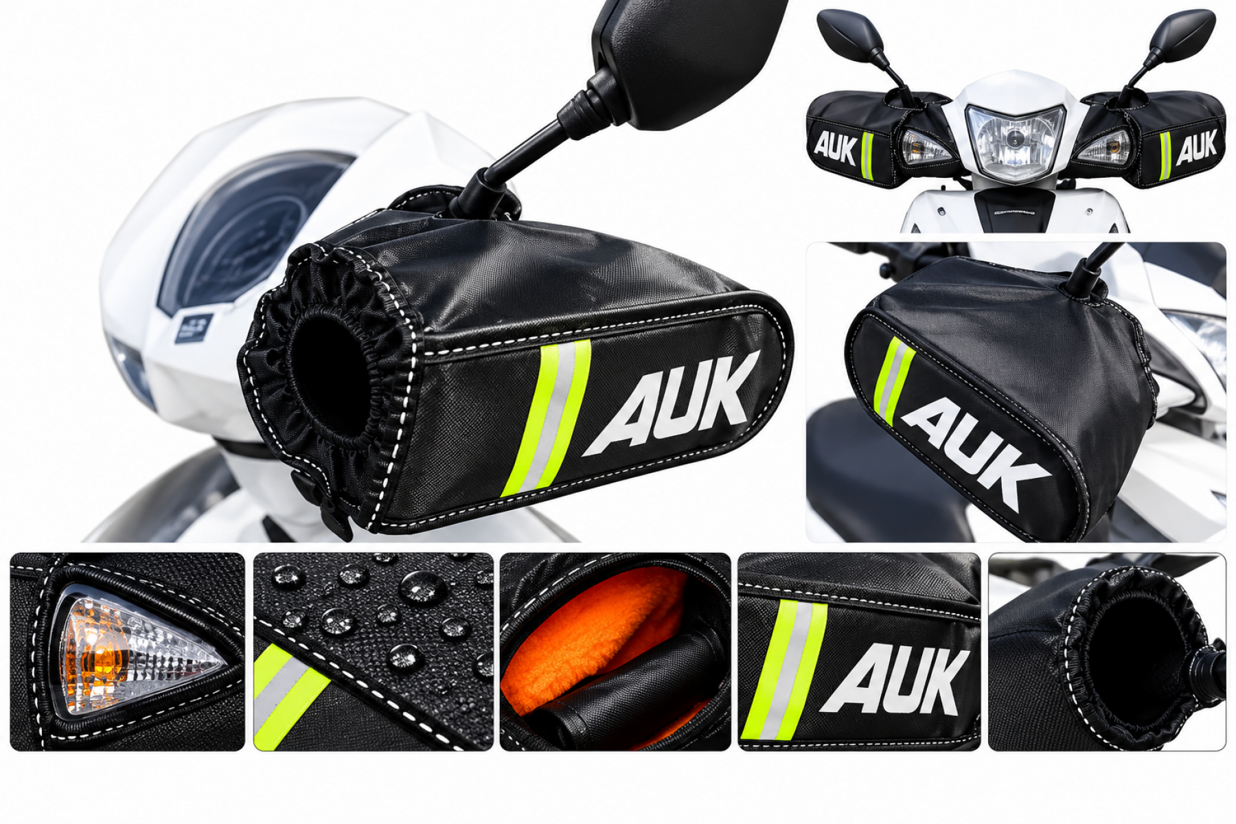 (auk) Universal Lüx Sinyalli Scooter Elcik (el Koruma Takım)