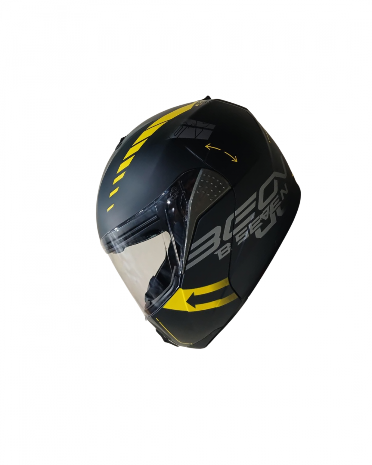 Beon Çene Açılır Siyah Sarı Kask – Ece R22.05 Onaylı M Beden (57-58 Cm)