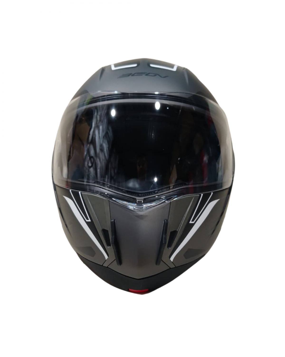 Beon Çene Açılır Vizörlü Kask B700 Air Tek Siyah , Gri