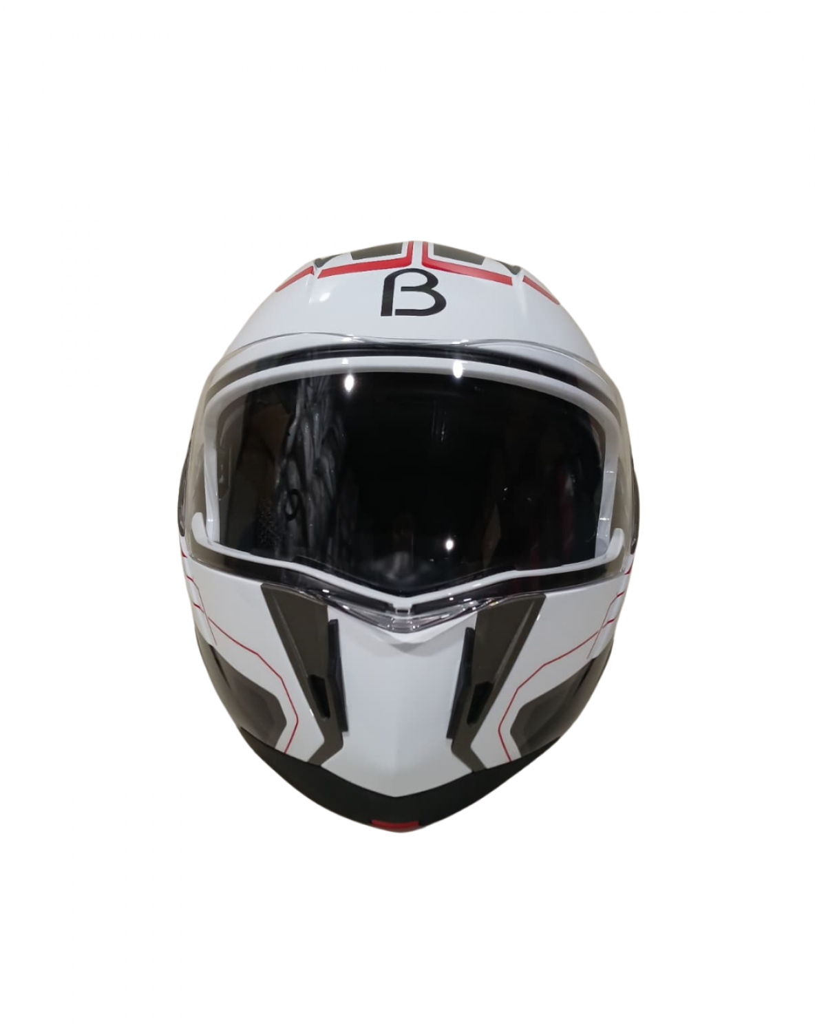 Beon Çene Açılır Vizörlü Kask B700 Beyaz , Kırmızı