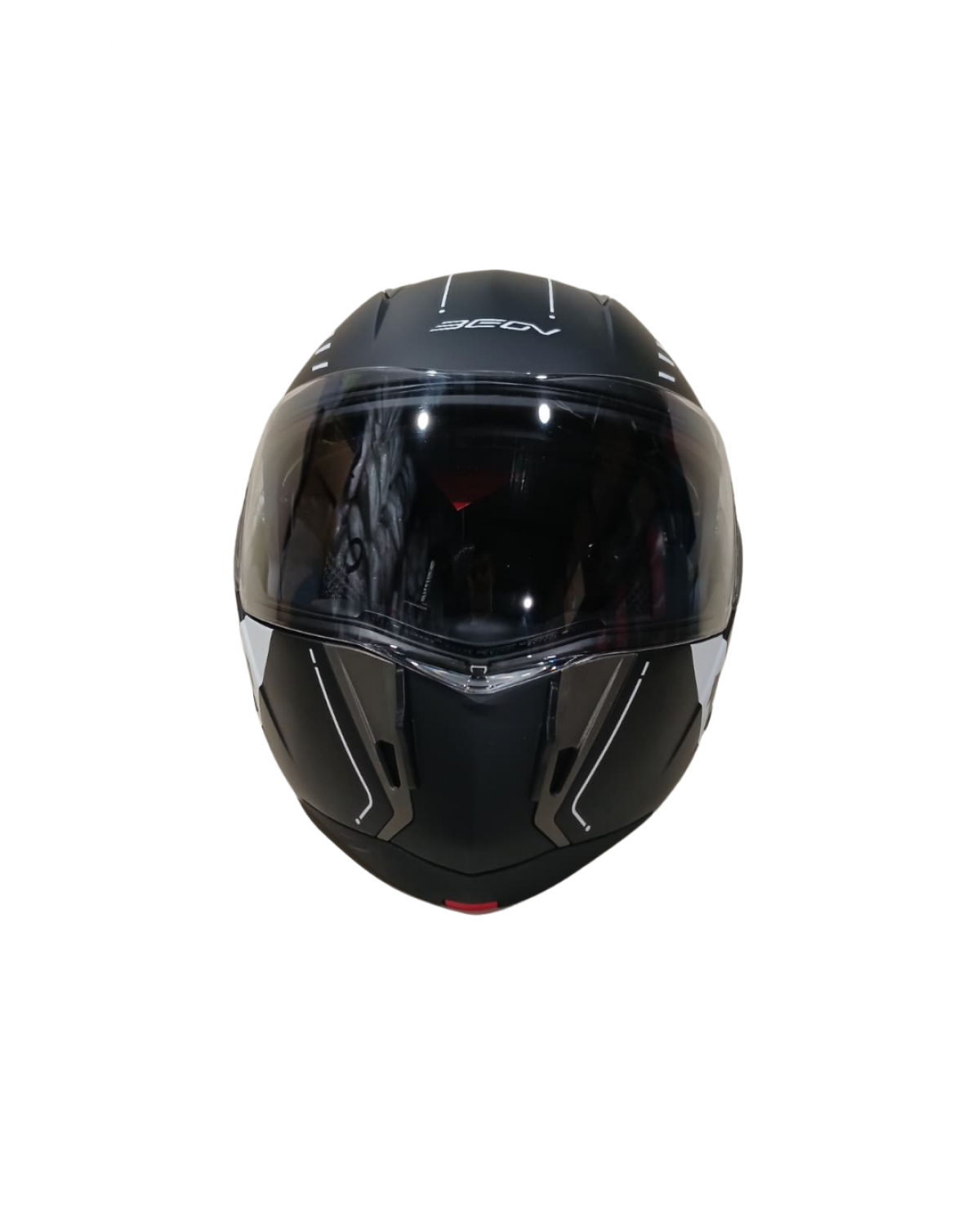 Beon Çene Açılır Vizörlü Kask B700 Siyah , Beyaz Vertıgo