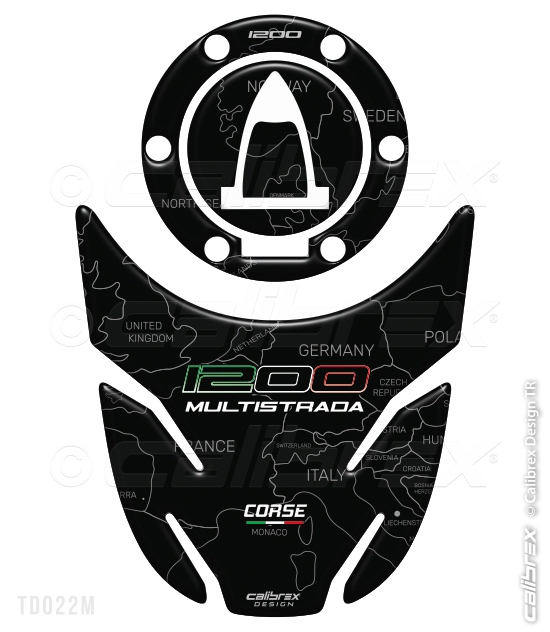 Calibrex Ducati Multistrada 1200 (2011-2014) Siyah Tankpad