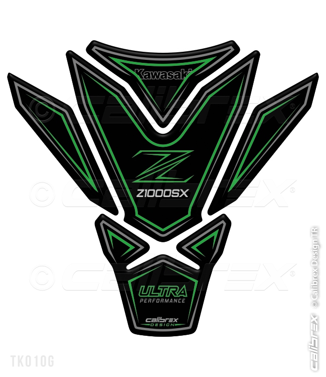 Calibrex Kawasaki Z1000sx Yeşil Siyah Tankpad (2011-2019)