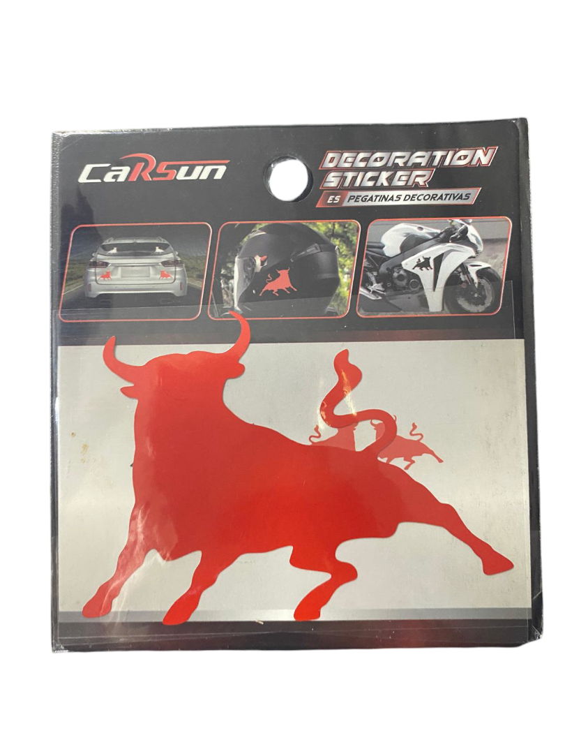 Carsun Decoratıon Sticker Boğa Desenli Kırmızı