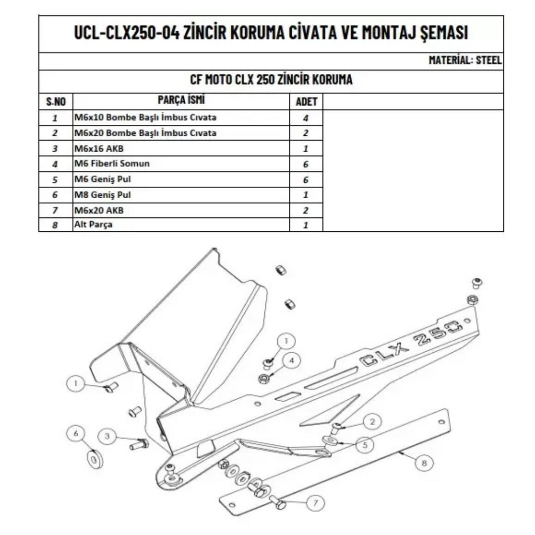 Clx 250 Zincir Koruma