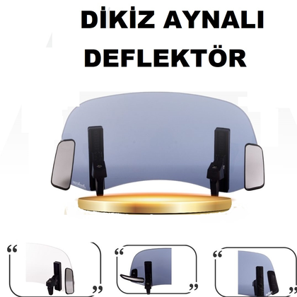 Deflektör (füme) Dikiz Aynalı Universal Asansörlü Çift Bağlantılı