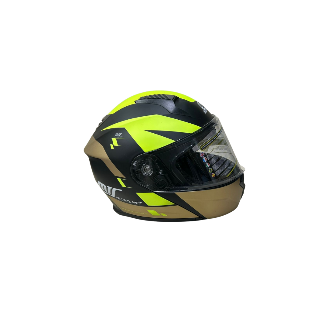 Fazer Helmets Fr-913 Full Face Kask – Mat Siyah Sarı, Ce Onaylı, Güneş Vizörlü