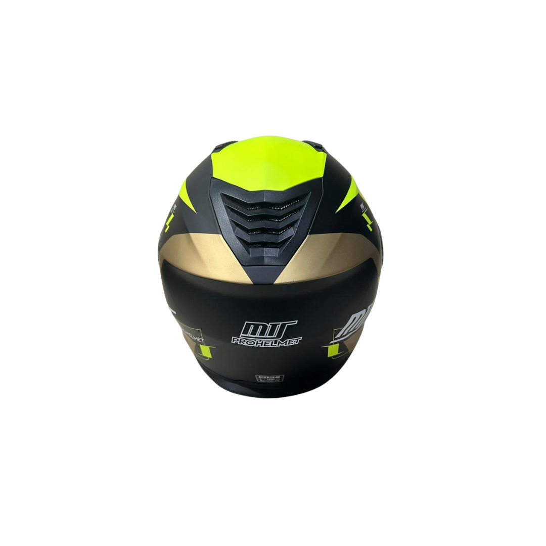 Fazer Helmets Fr-913 Full Face Kask – Mat Siyah Sarı, Ce Onaylı, Güneş Vizörlü