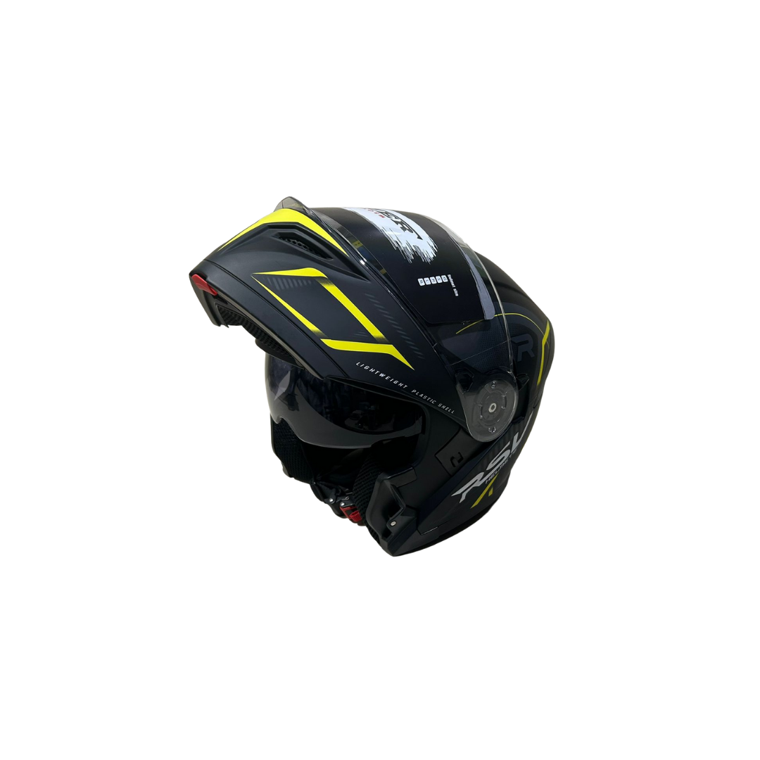Fazer Helmets Fr-913 Full Face Kask – Mat Siyah Sarı, Ce Onaylı, Güneş Vizörlü