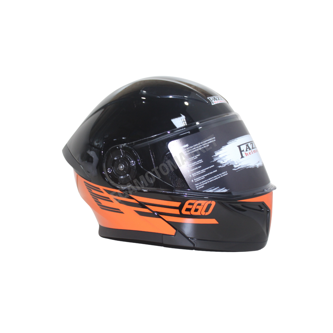Fr-965 Ego29 Glossy Flourosan Red Çene Açılır Kask – Siyah,turuncu Güneş Vizörlü, Ce
