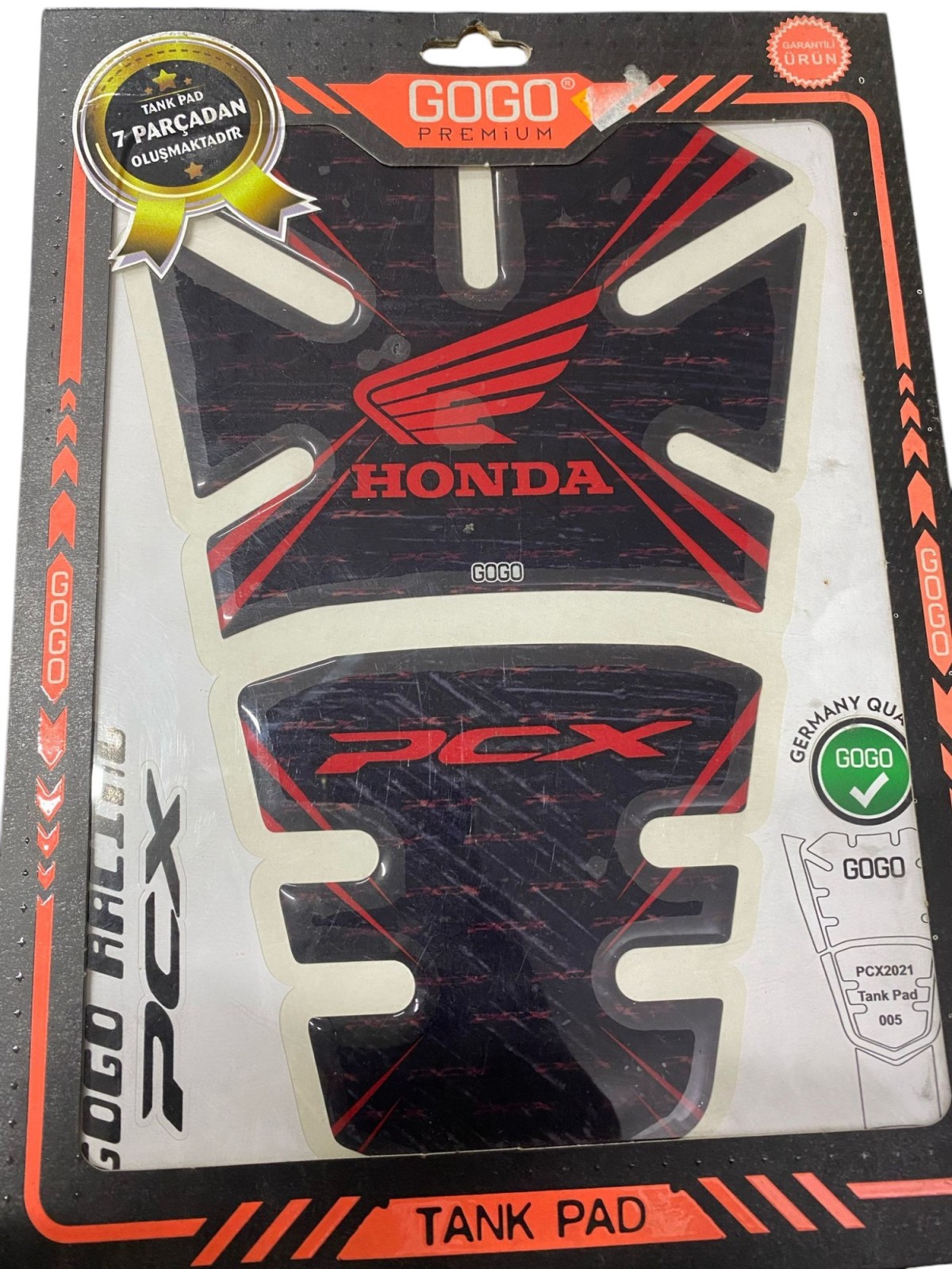 Gogo Honda Pcx 125 Kırmızı Siyah Tankpad (2021-2024)