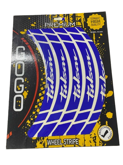 Gogo Premium Bajaj Pulsar 150ns 200ns 200rs Komple Jant Sticker Mavi Beyaz (tek Jant İçin)