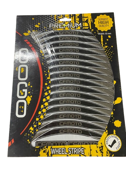 Gogo Premium Cf Moto 150nk Komple Jant Sticker Siyah Gri 2 Jant İçin