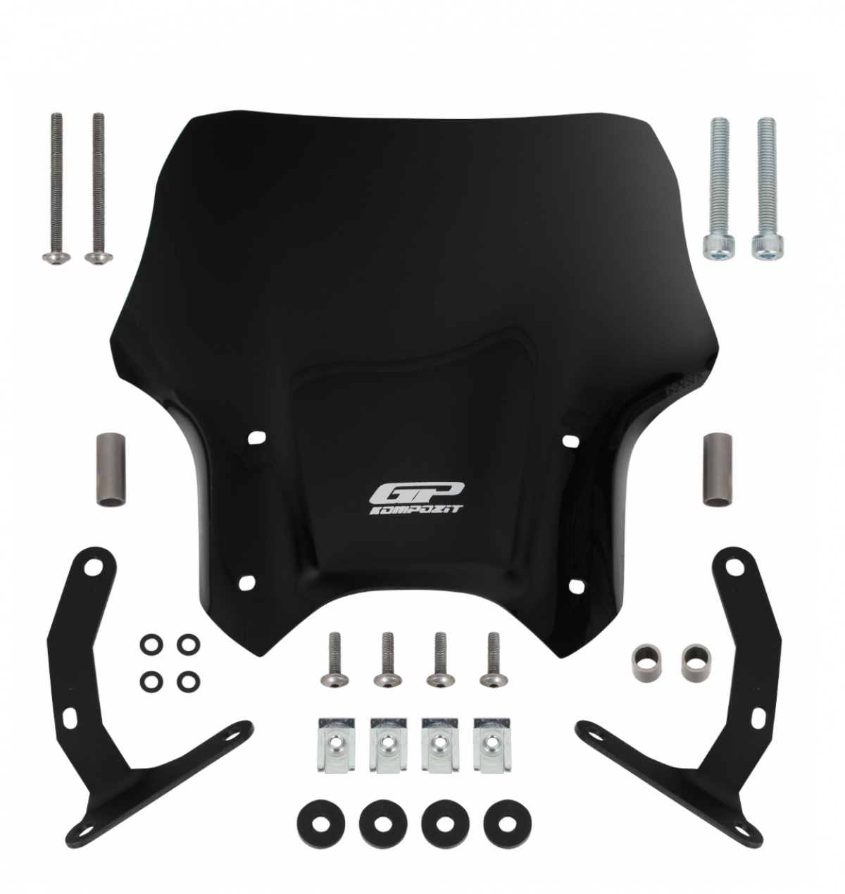 Gp Kompozit Honda Cb 125r / Cb 250r (2012-2024) Uyumlu Kısa Ön Cam (siyah) 33cm