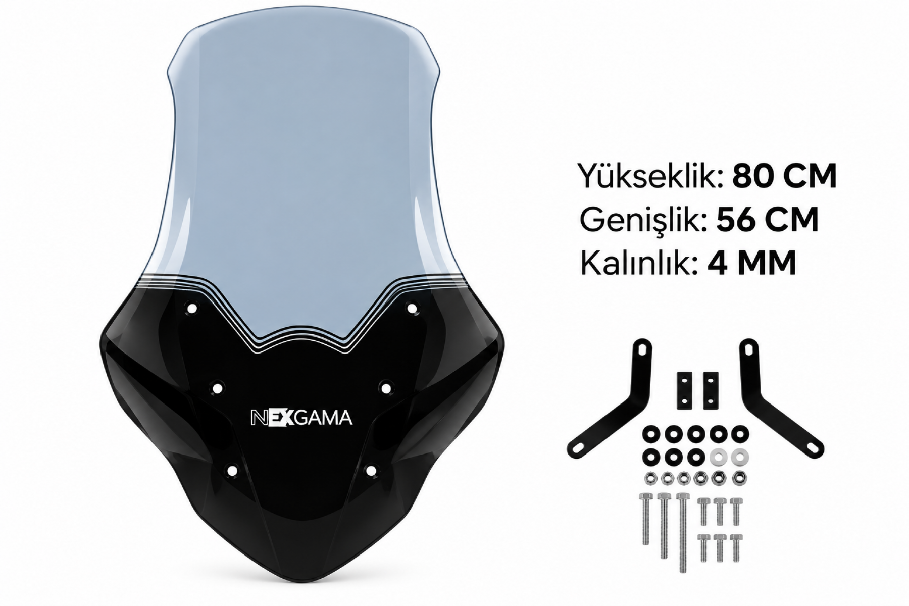 (ınsıgma) Arora Max Pro 125 - 150 Elcikli Ön Cam (tur Cam Siperlik) Füme - 80cm