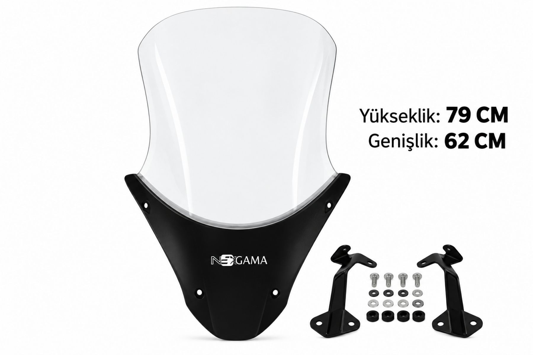 (ınsıgma) Honda Pcx 125 Ön Cam (siperlik Uzun Tur Camı) Şeffaf (2021-2024) 79cm