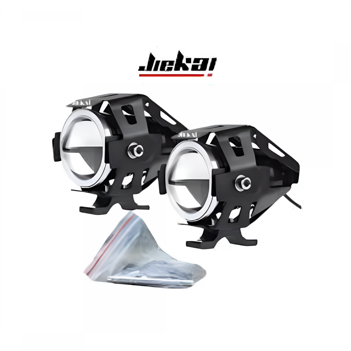 Jiekai Kafesli Model Motosiklet Sis Farı Mercekli Angel Işıklı Beyaz Adet Fiyattır
