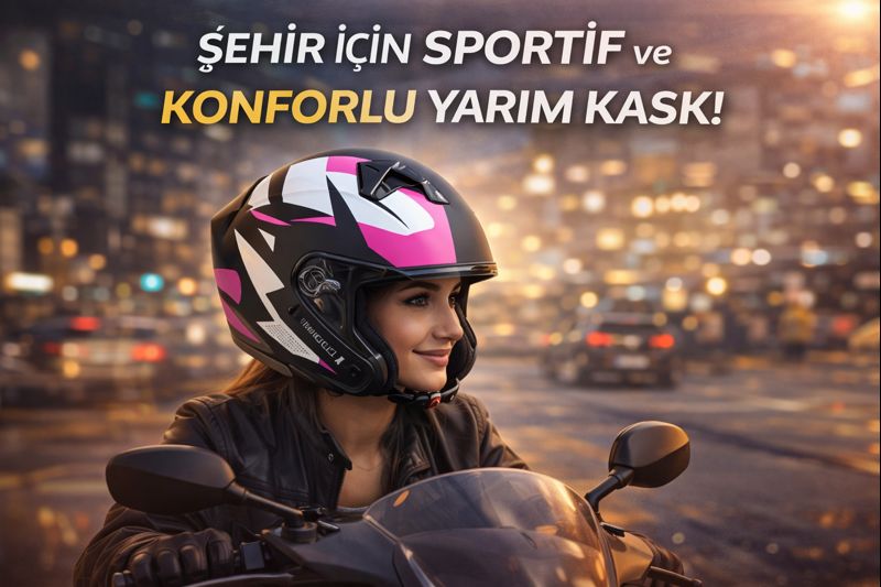 Jk 20 Kask Yarım Vizörlü Mat Siyah Pembe – Yazlık Kask