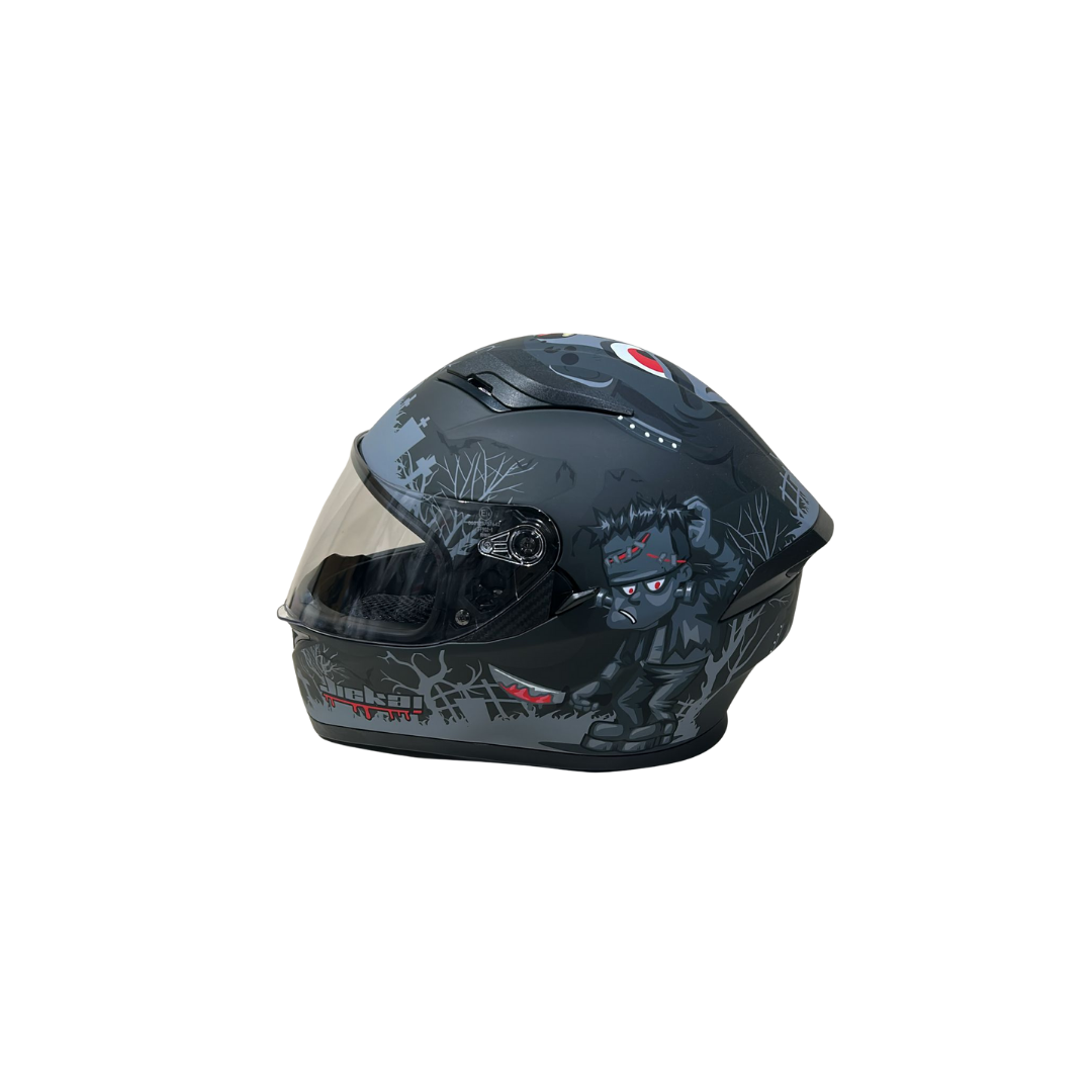 Jk Full Face Kask Güneş Vizörlü , Siyah - Gri