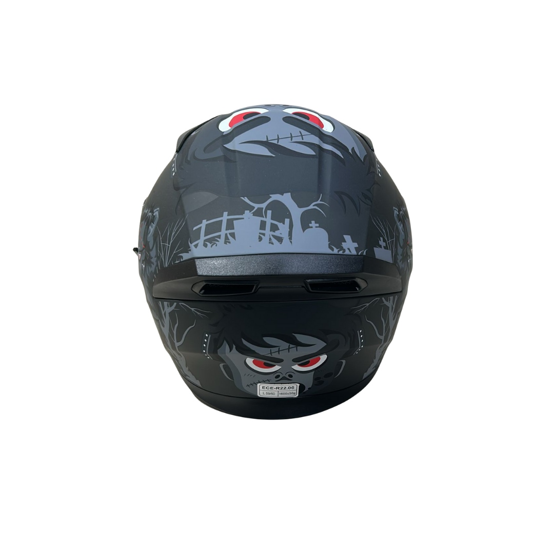 Jk Full Face Kask Güneş Vizörlü , Siyah - Gri