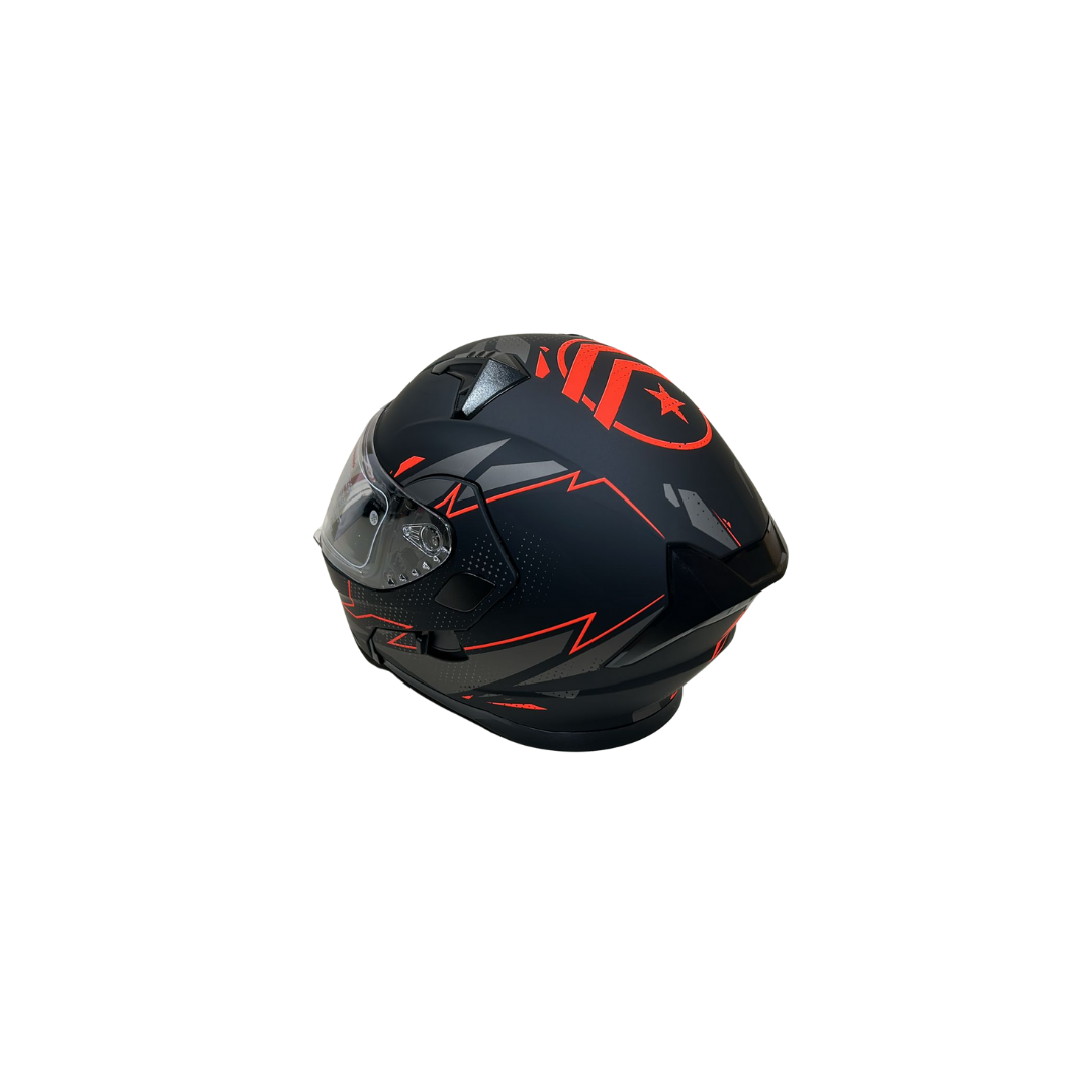 Jk Kask Çene Açılır Mat Siyah Kırmızı 4