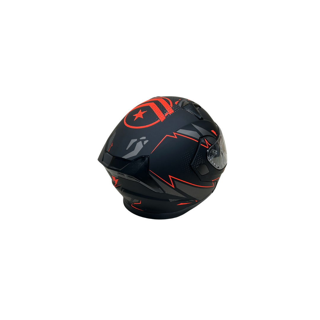 Jk Kask Çene Açılır Mat Siyah Kırmızı 4