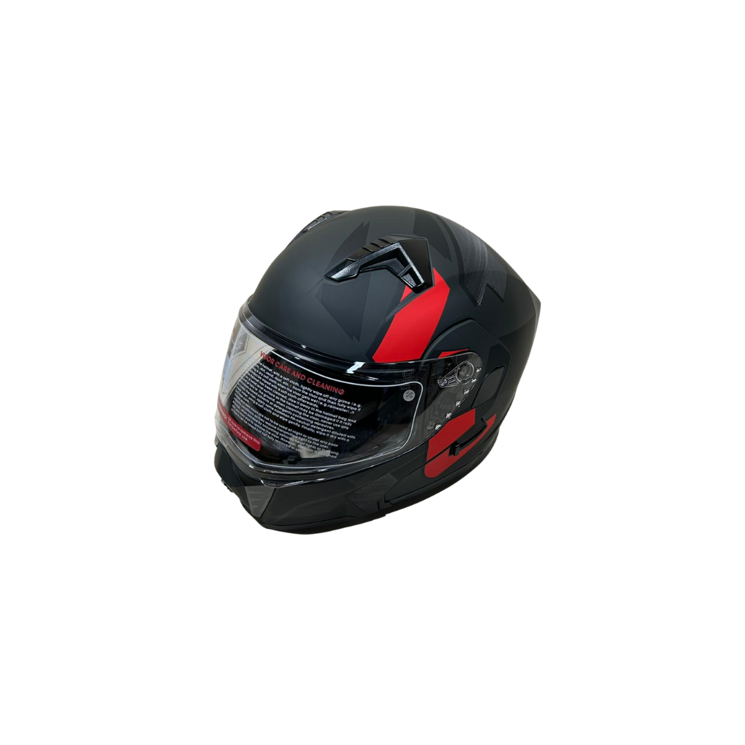 Jk Kask Çene Açılır Mat Siyah Kırmızı