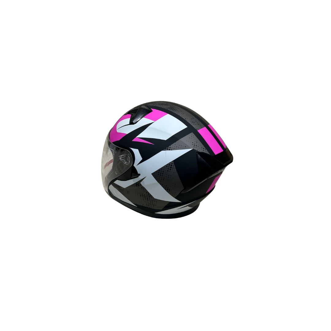 Jk Kask Çenesiz Vizörlü Mat Siyah Pembe