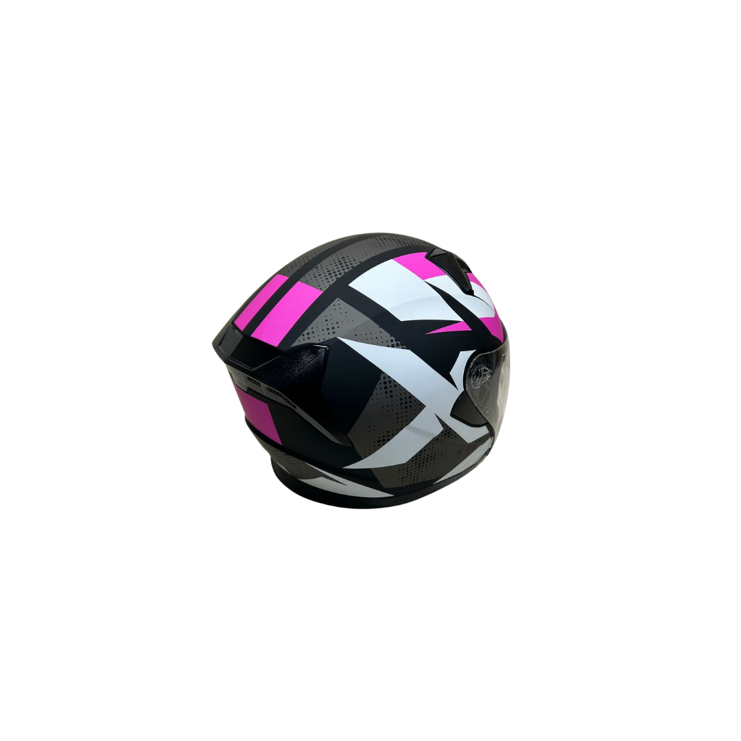 Jk Kask Çenesiz Vizörlü Mat Siyah Pembe