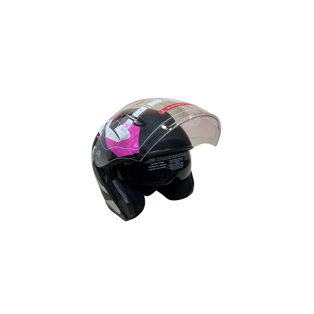 Jk Kask Çenesiz Vizörlü Mat Siyah Pembe