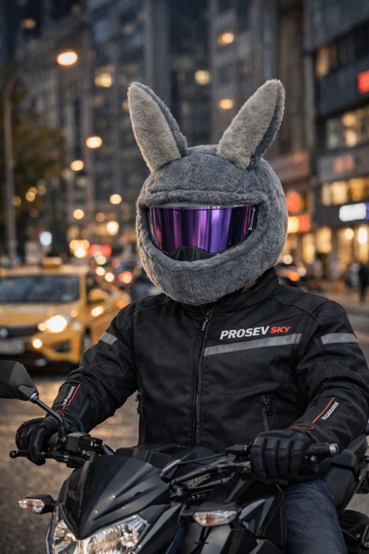 Kask Peluşu Gri Tavşan Model-04