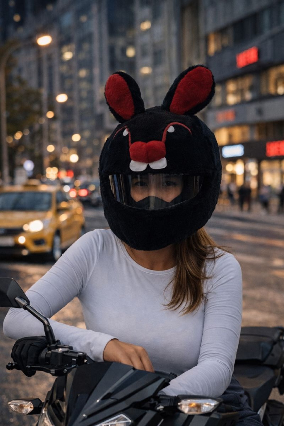 Kask Peluşu Siyah Tavşan Model-16