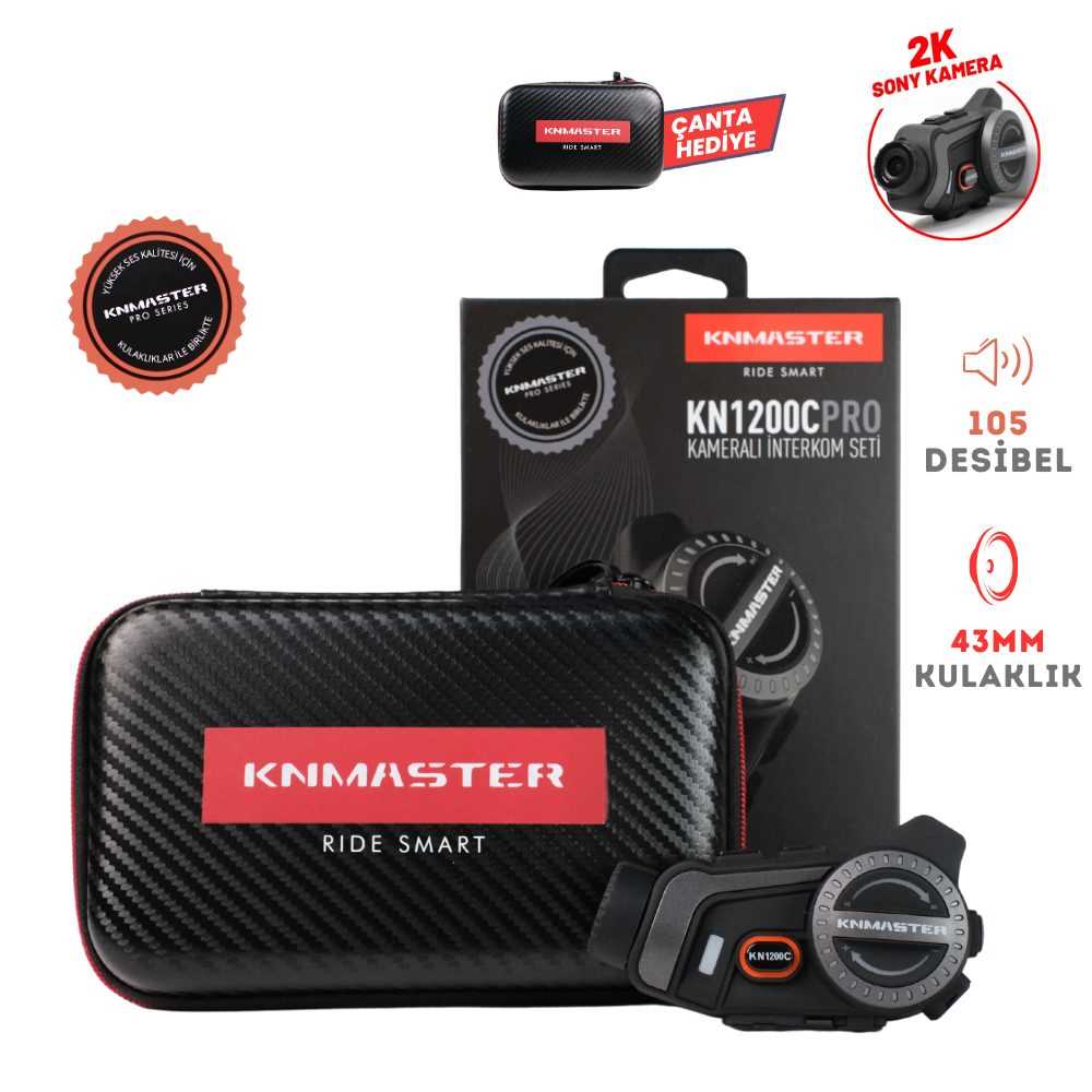 (knmaster) Kn1200c Pro Kameralı Motosiklet Bluetooth (intercom) Kulaklık Seti
