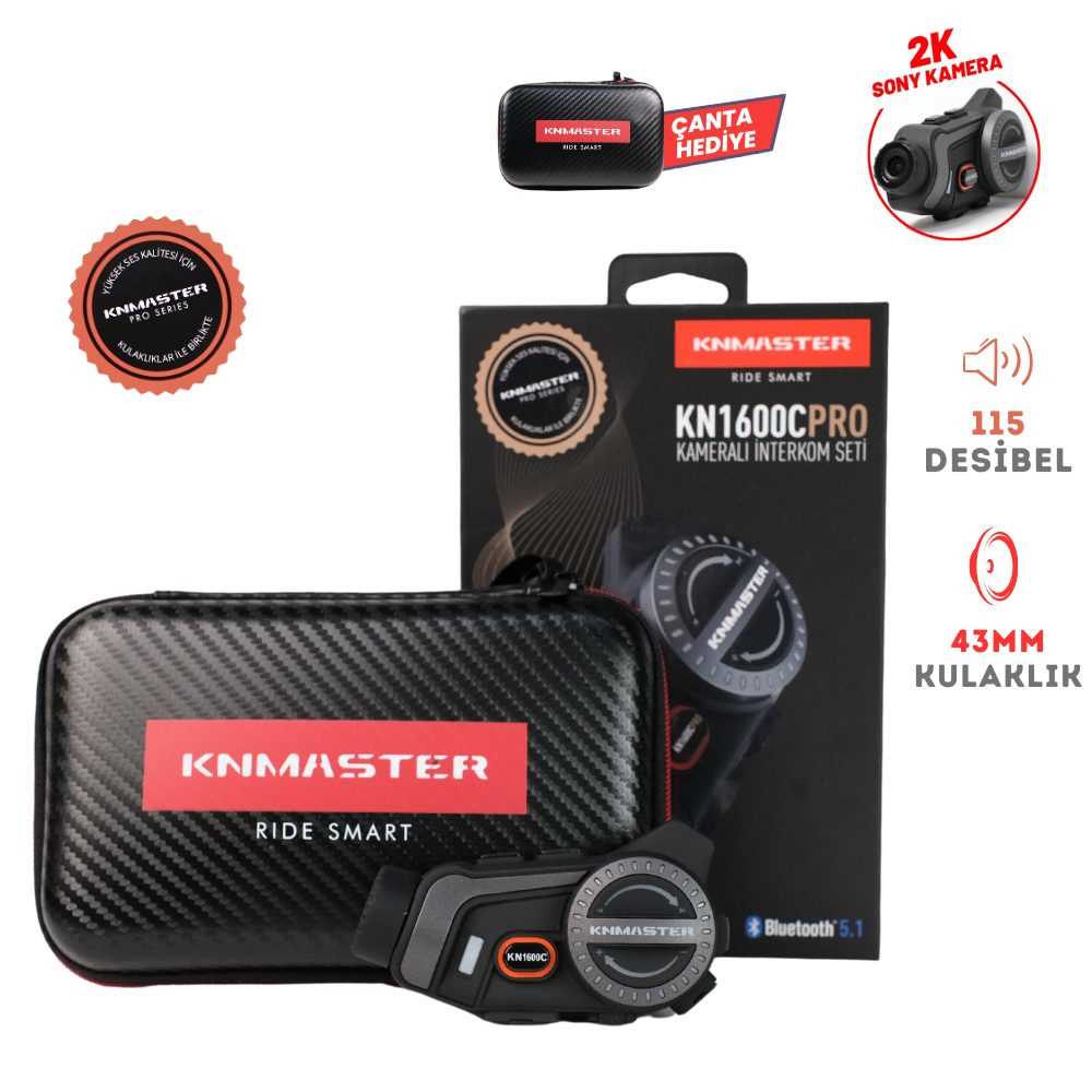 (knmaster) Kn1600c Pro Kameralı Motosiklet Bluetooth Intercom Kulaklık Seti