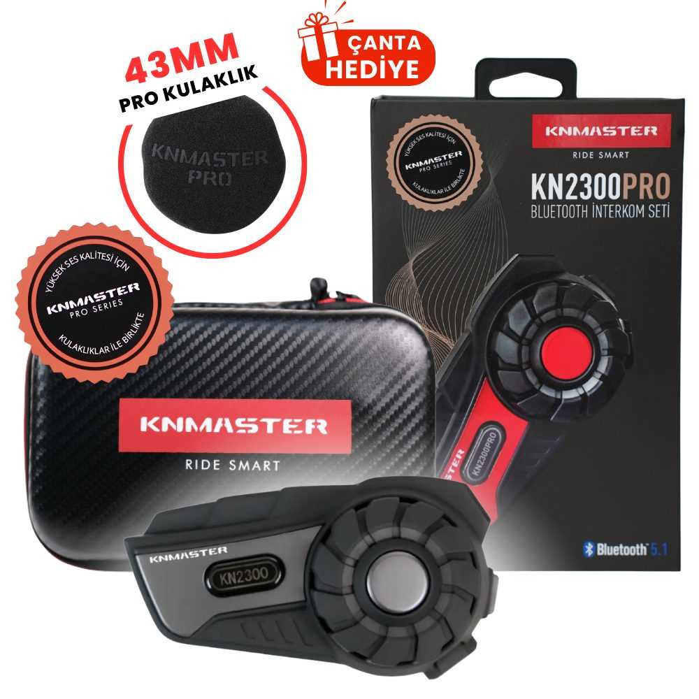 (knmaster) Kn2300pro Motosiklet Kask (interkom) Bluetooth Intercom Kulaklık Seti (gri)