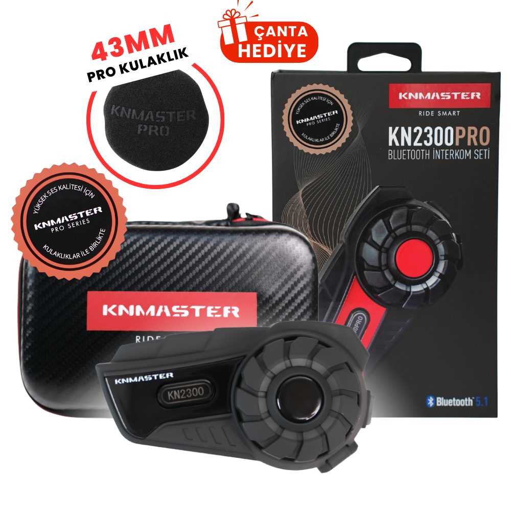 (knmaster) Kn2300pro Motosiklet Kask (interkom) Bluetooth Intercom Kulaklık Seti Siyah