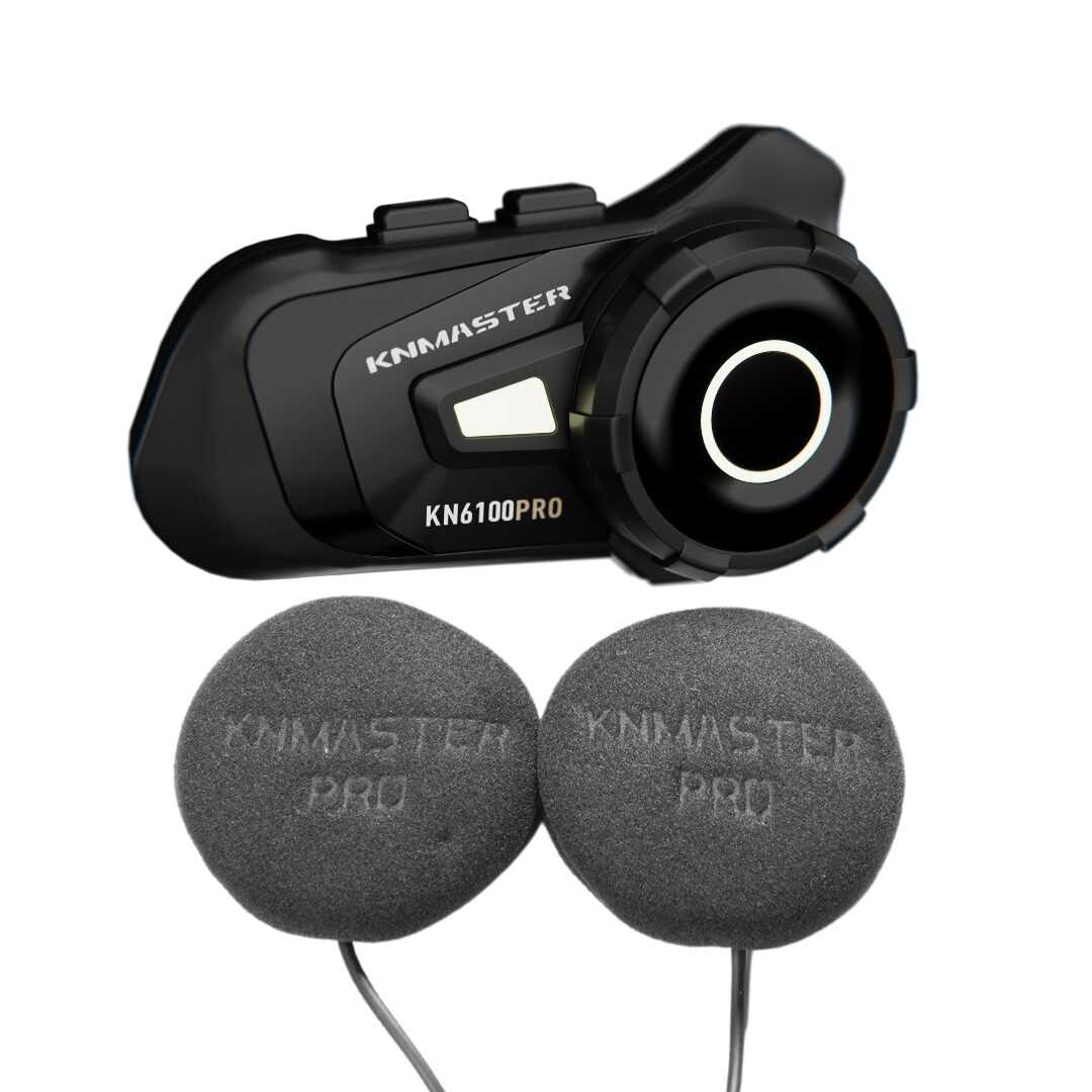 (knmaster) Kn6100 Pro Motosiklet Kask İnterkom Bluetooth Intercom Kulaklık Seti-siyah