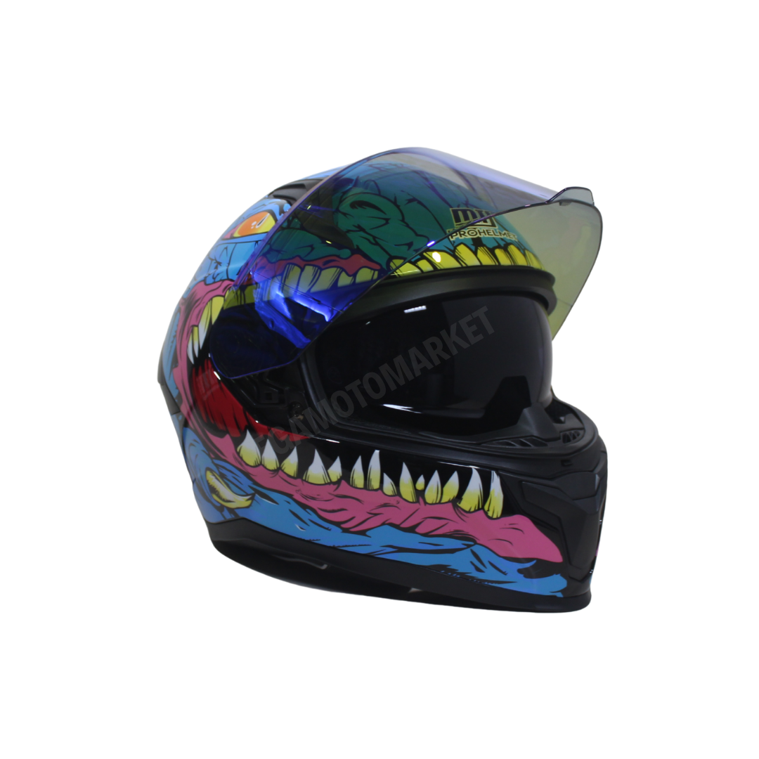 M-910 Kraken Full Face Kask – Fiber Kabuk, Güneş Vizörlü, Dot-ce