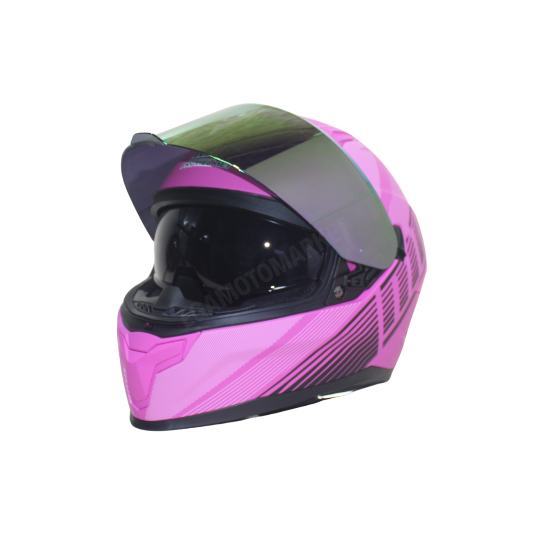 M-910 Lady Fuchsia Full Face Kadın Kask – Güneş Vizörlü, Dot-ce