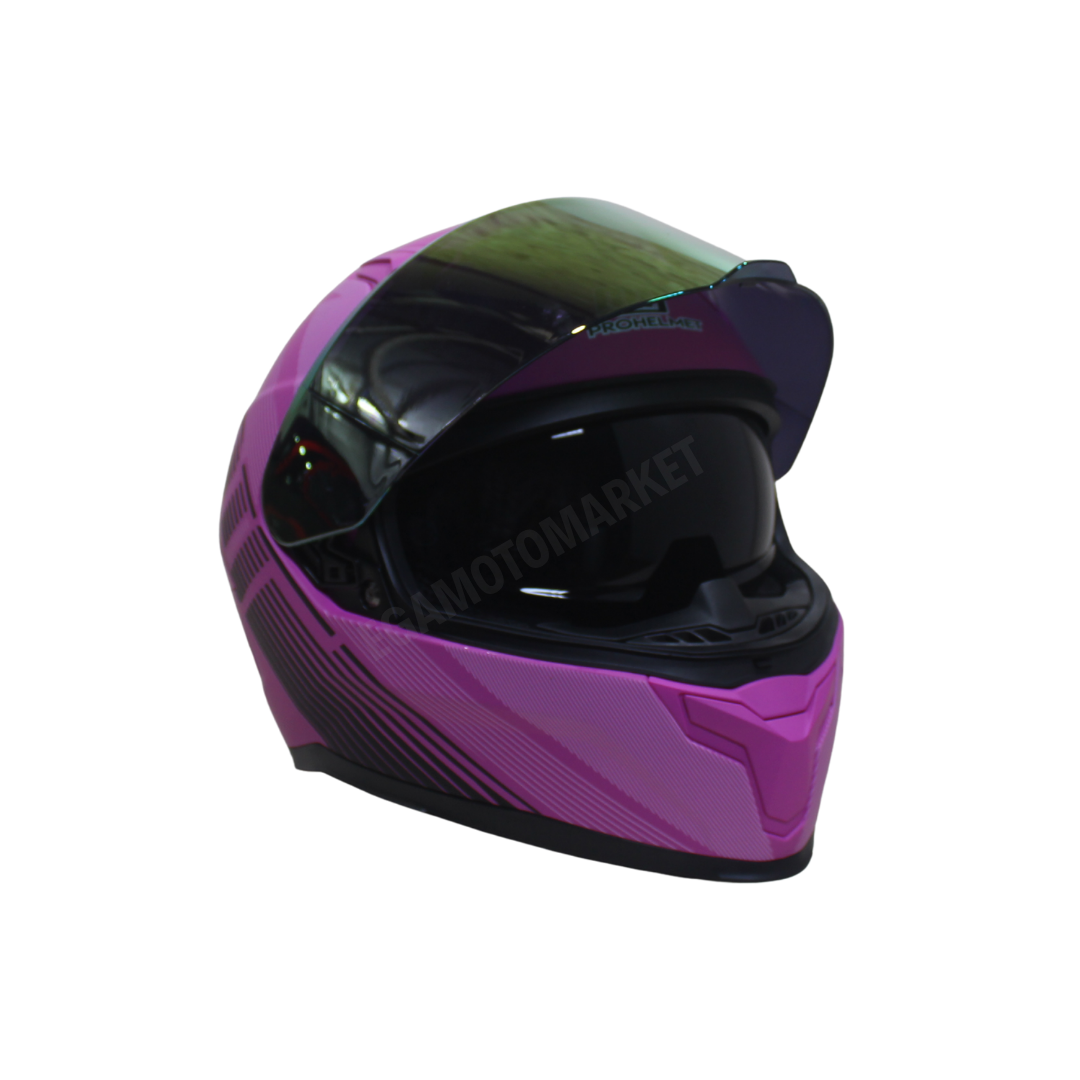 M-910 Lady Fuchsia Full Face Kadın Kask – Güneş Vizörlü, Dot-ce