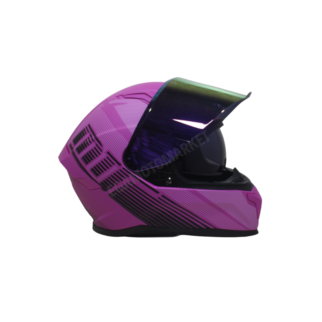 M-910 Lady Fuchsia Full Face Kadın Kask – Güneş Vizörlü, Dot-ce