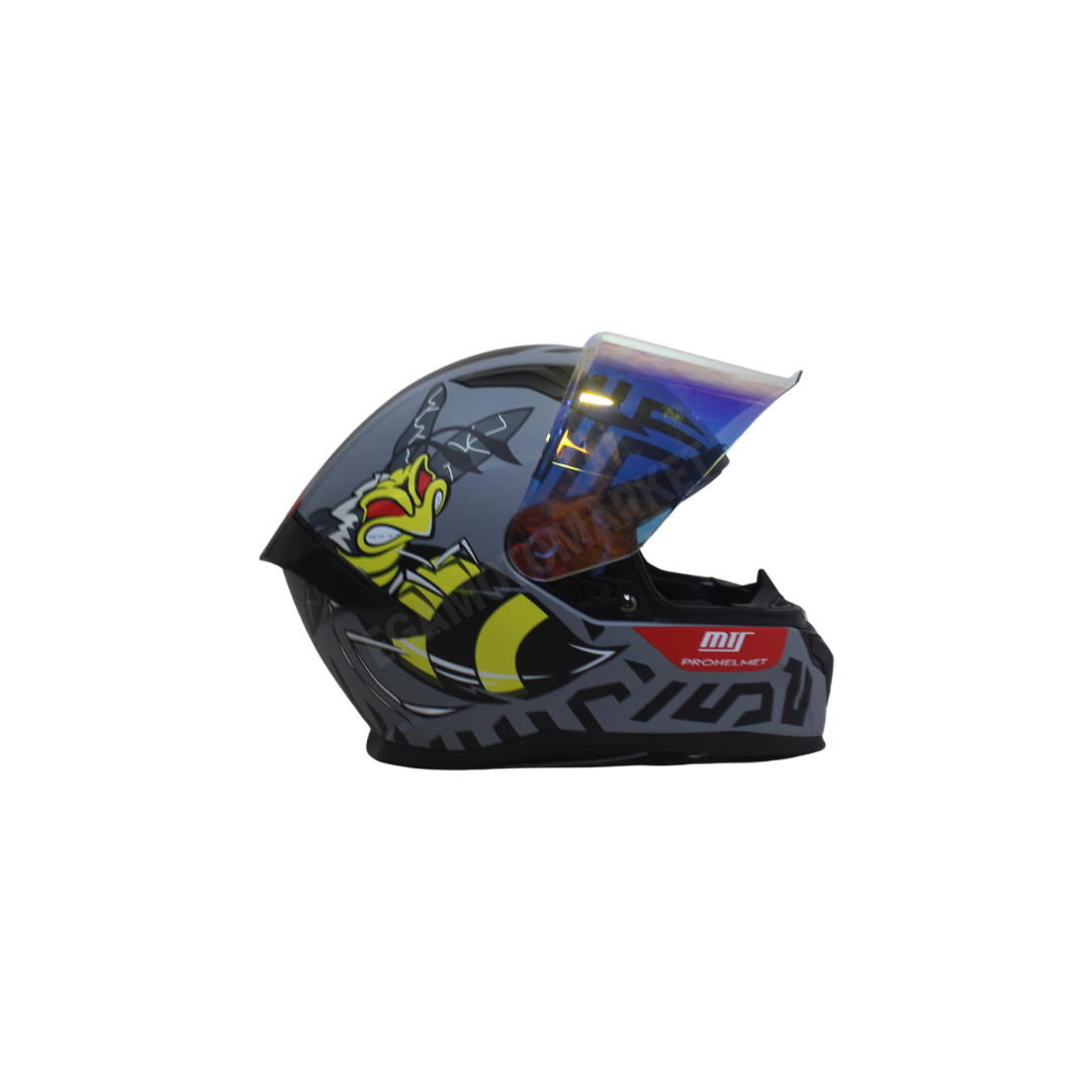 Mts M-910 Mat Grayy Full Face Kask – Fiber Kabuk, Güneş Vizörlü, Dot-ce