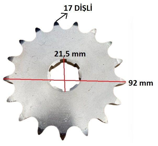 Motoran Atv Lx 200 Ön Dişli (17t) Nikel