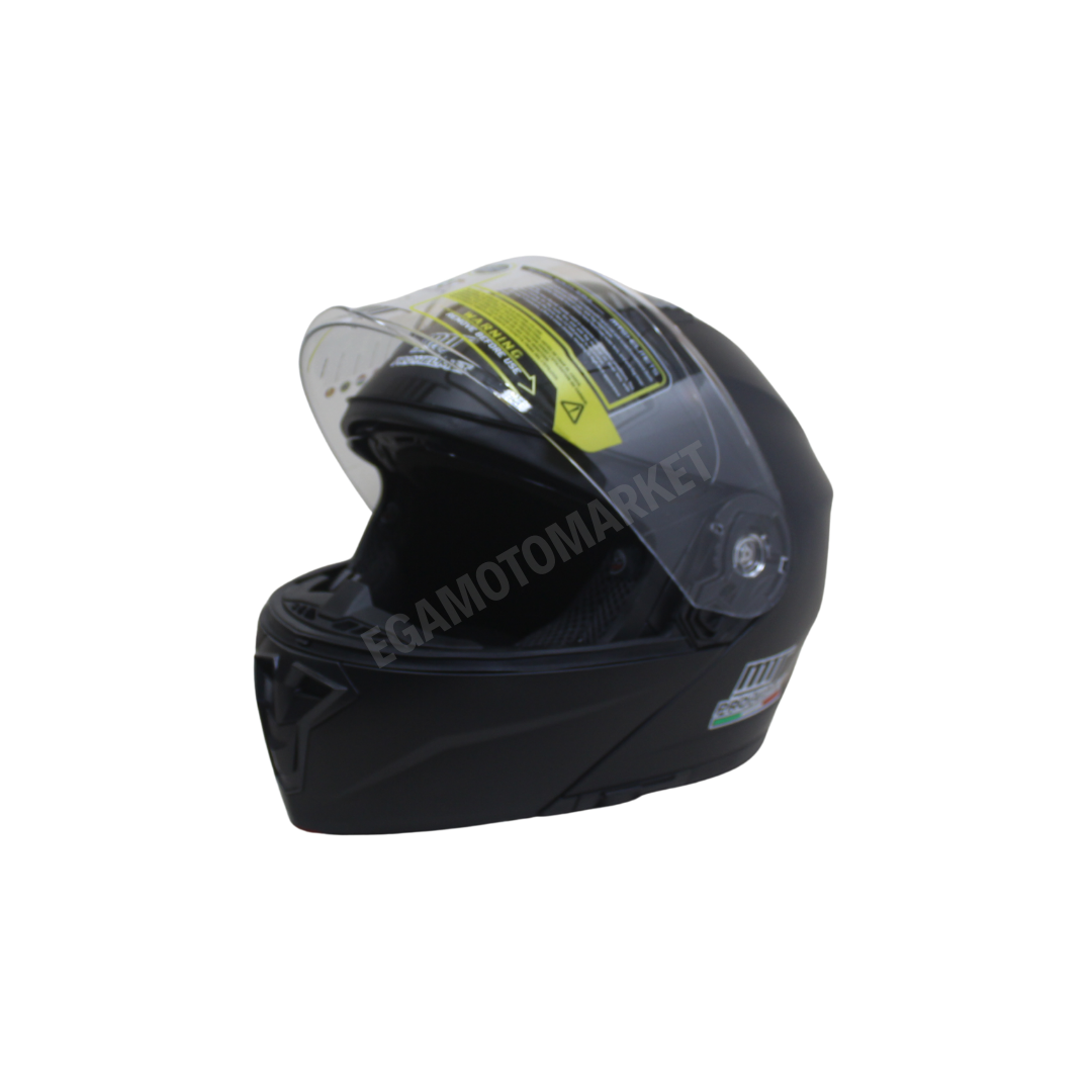 Mts Helmet M-966 Mat Black Çene Açılır Kask – Güneş Vizörlü, Ce